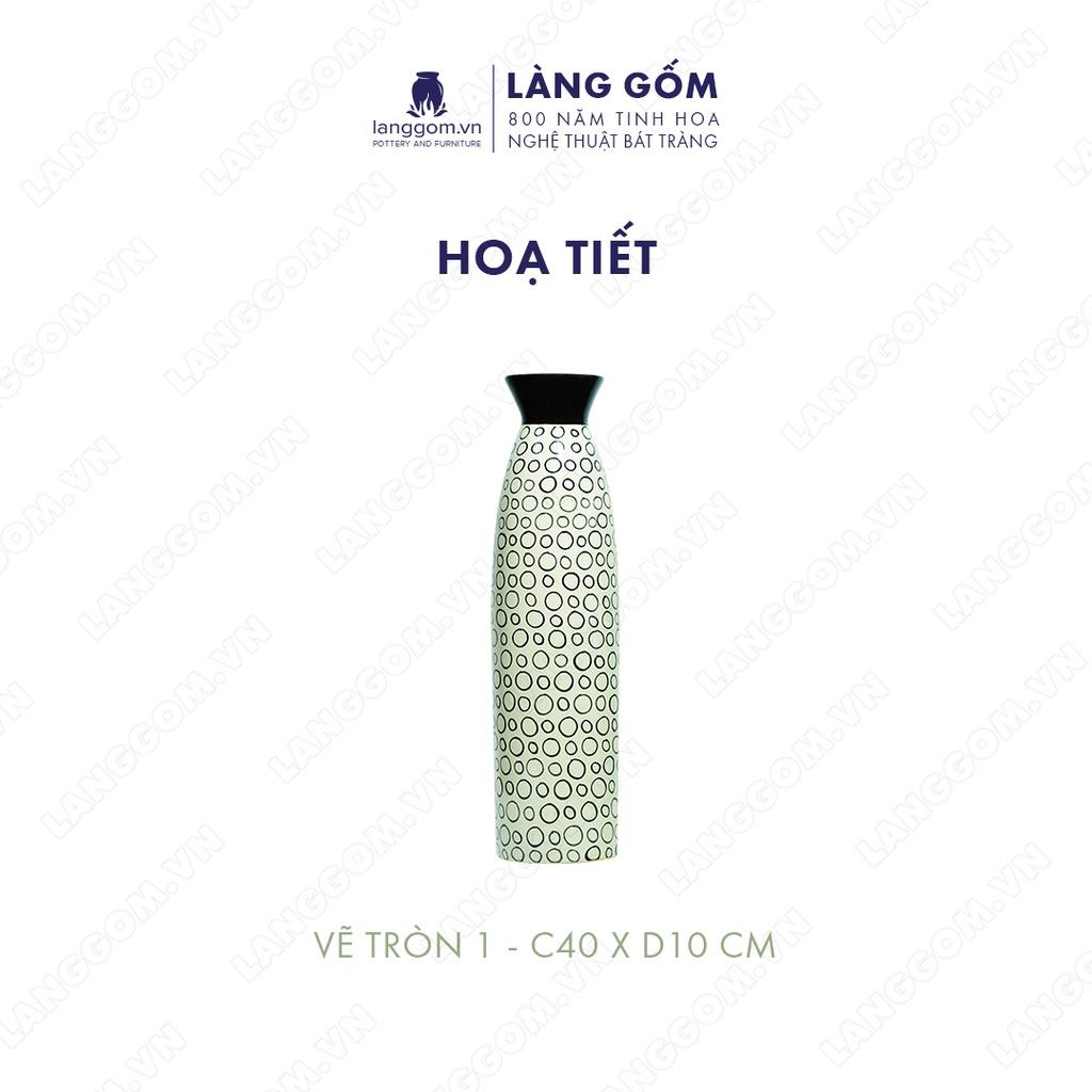 Bình hoa, lọ hoa Gốm sứ Bát Tràng cao cấp Men mát họa tiết dùng làm quà tặng, trang trí - Làng Gốm Bát Tràng