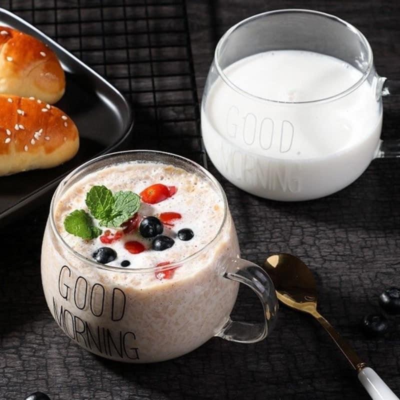 Cốc thủy tinh có quai cao cấp GOOD MORING