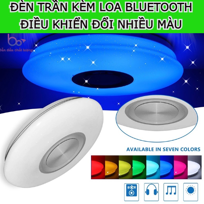 Đèn trần LED 36W thông minh nhiều màu sắc kết hợp loa bluetooth nghe nhạc điều khiển đổi màu tiện lợi.