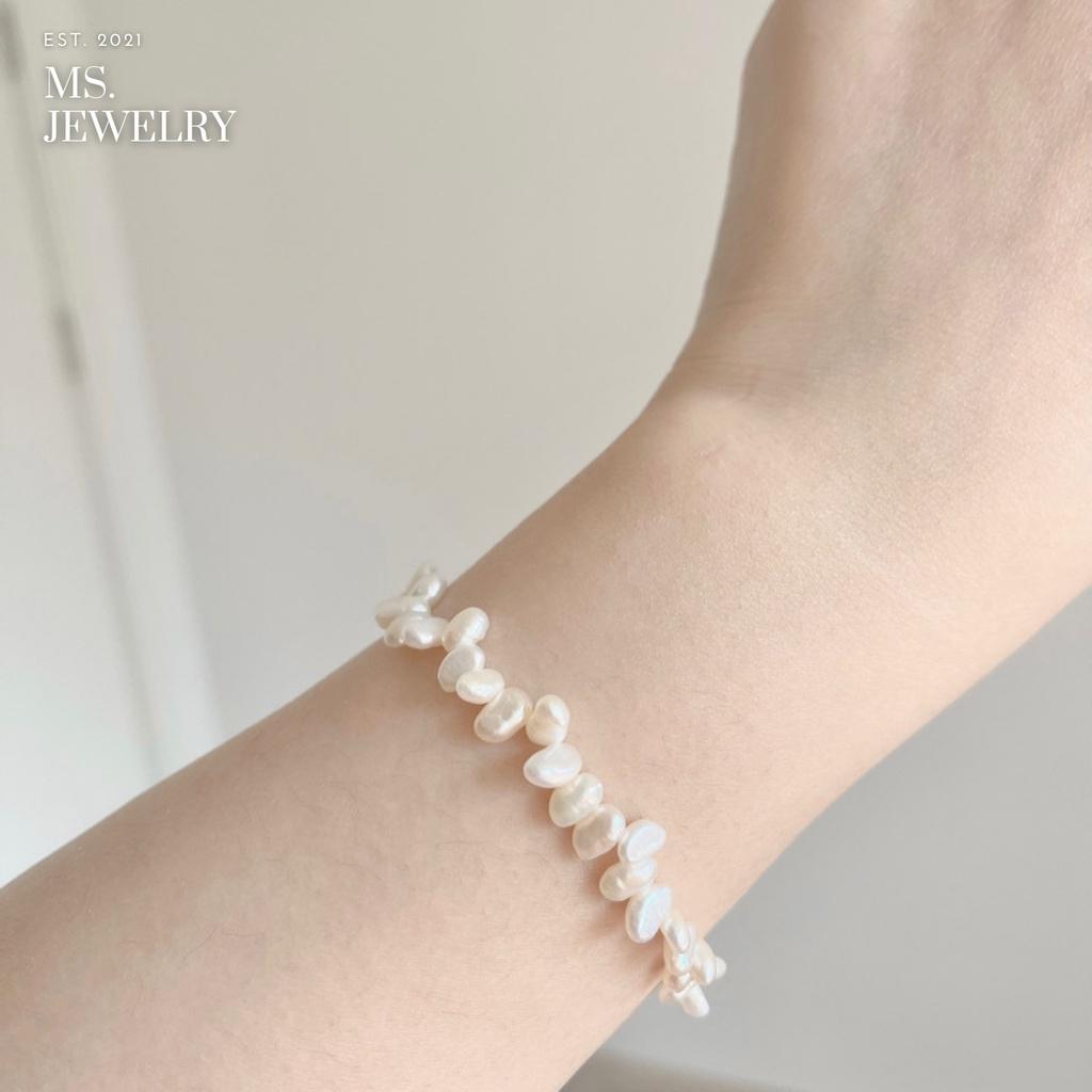 Vòng Tay Lắc Tay Hạt Ngọc Nước Ngọt Pearl VT03 phong cách Hàn Quốc sang chảnh phụ kiện trang sức thời trang đẹp