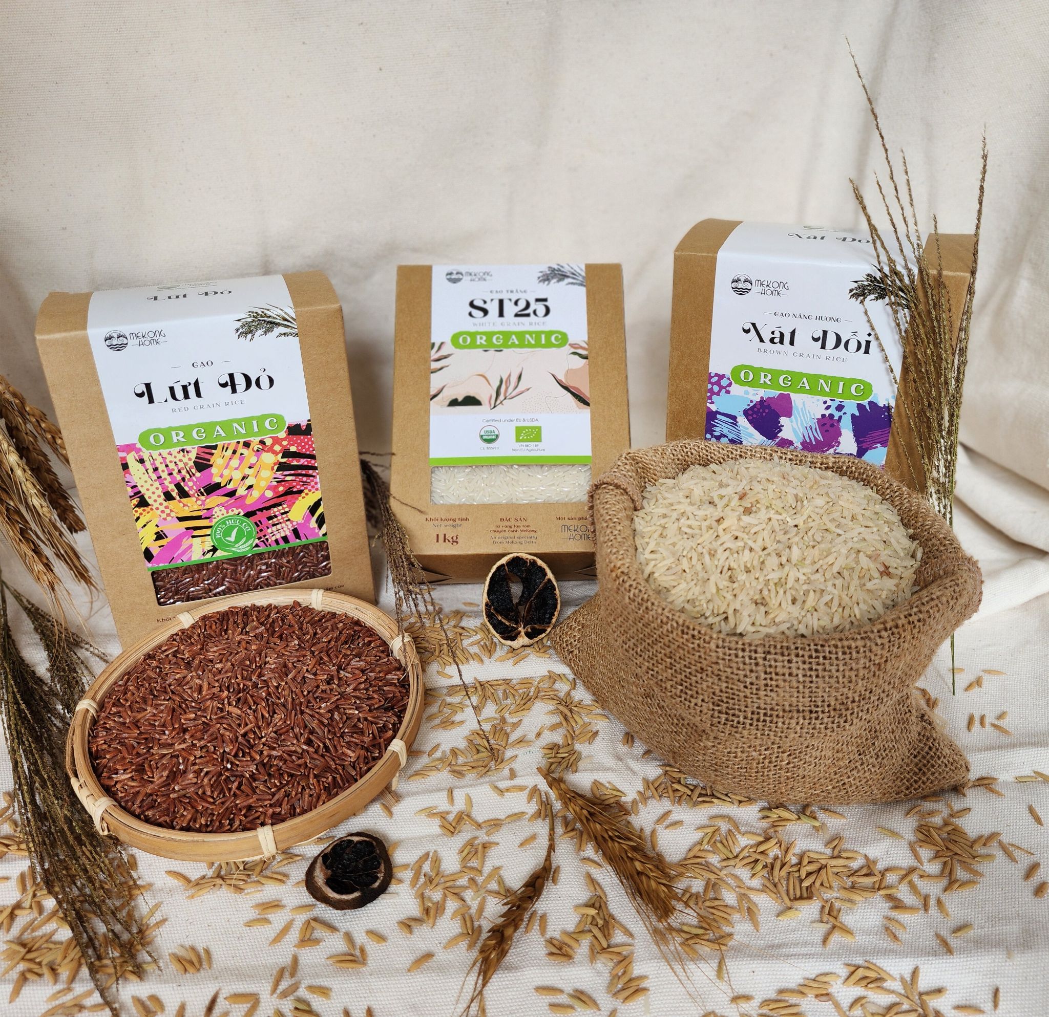 Gạo ST25 100% Organic, gạo chuẩn vị, dẻo, thơm tự nhiên, mùi ngọt nhẹ - 1kg