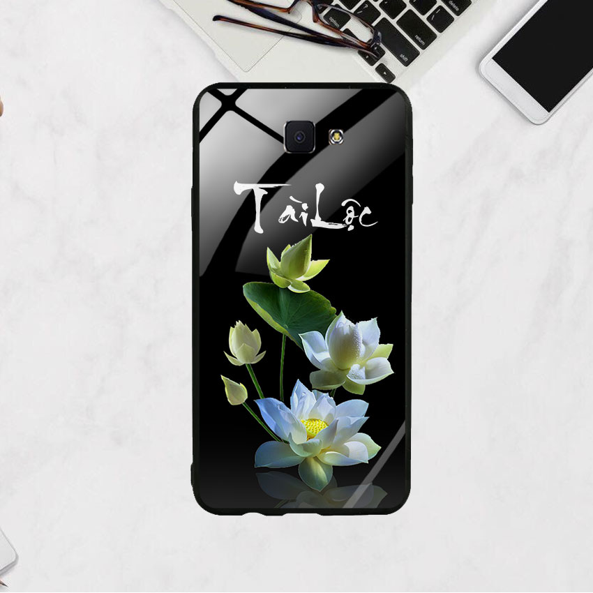 Ốp Lưng Kính Cường Lực cho điện thoại Samsung Galaxy J7 Prime - Lotus 04