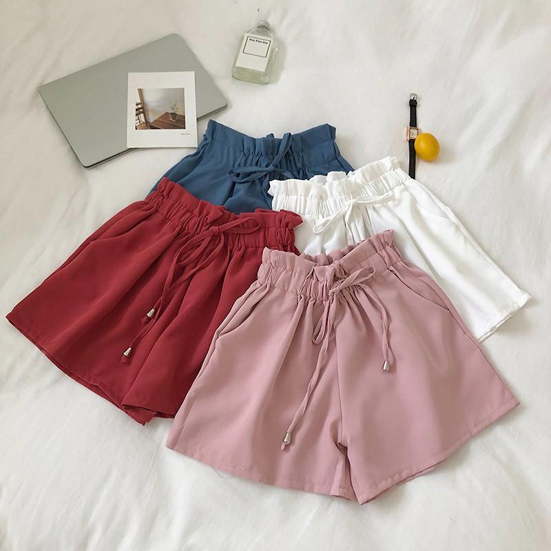 Quần ngắn ống rộng lưng cao cho nữ