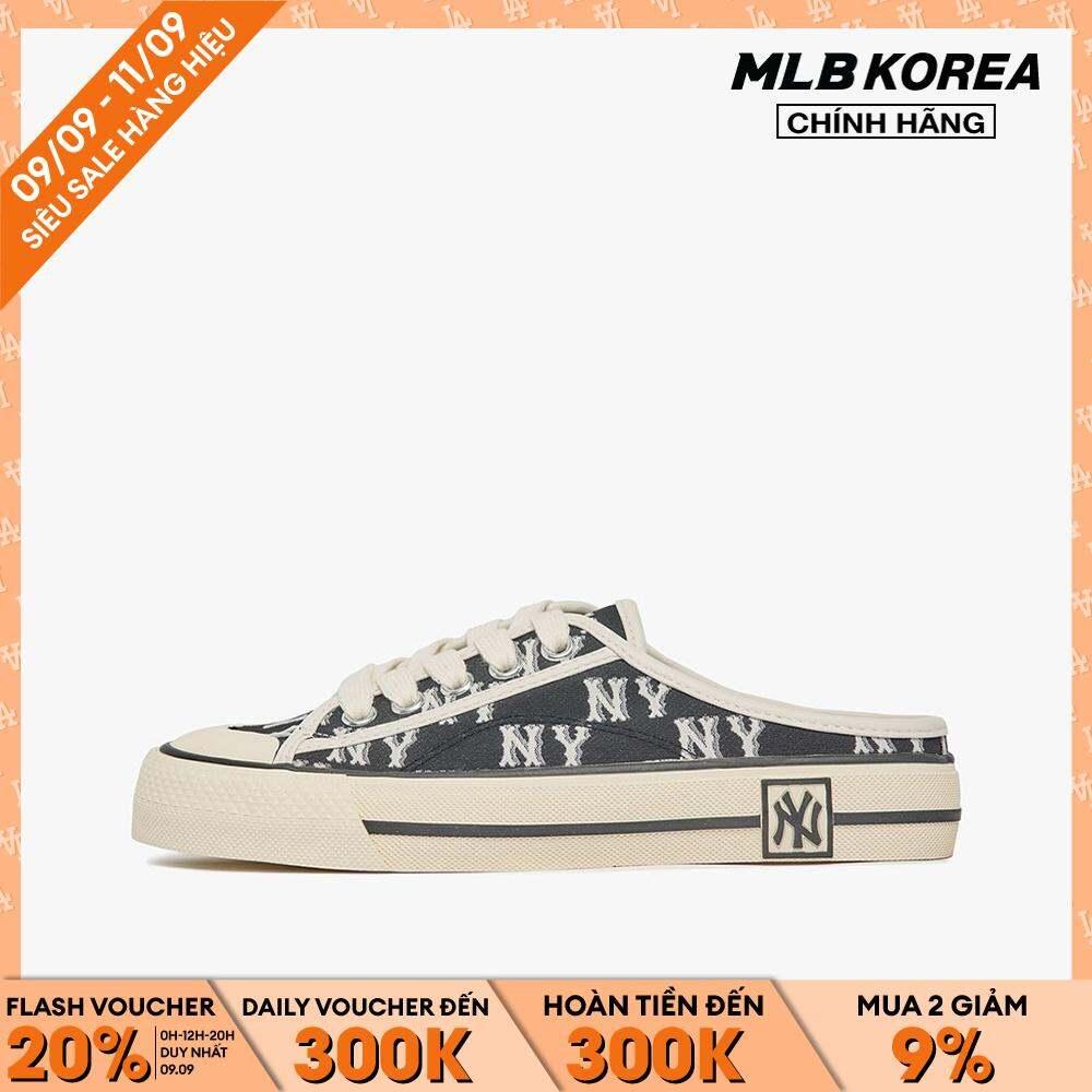 MLB - Giày mules unisex đế bệt thời trang Monogram 3AMUPBM3N-50BKS