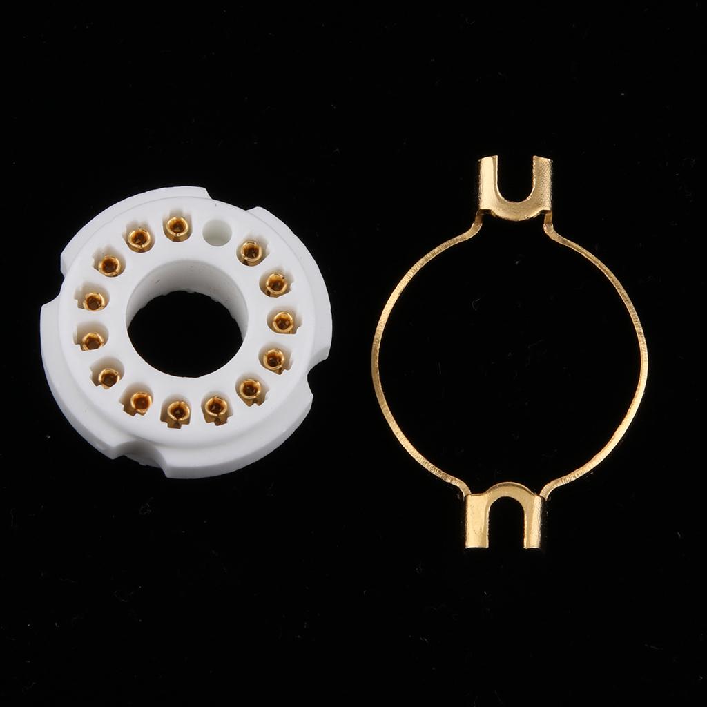 Gold Plated Ceramic 14 Pin PCB Mounting Tube Socket for PCB Board