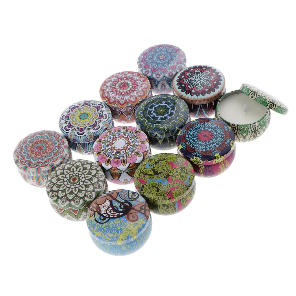 12pcs National Style Scented Candle Natural Soy Wax Portable Candle