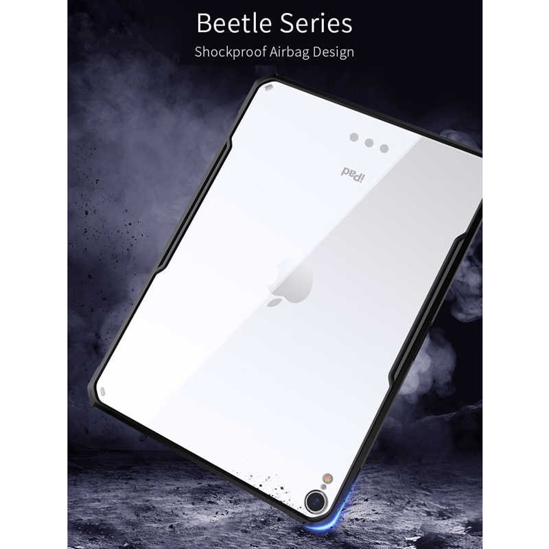 Ốp lưng thể thao chống sốc mỏng 8.8mm cho iPad Pro 12.9 2018 hiệu XUNDD Beetle Series Gen 2 mặt lưng trong suốt viền màu chết liệu TPU bảo vệ toàn diện - Hàng nhập khẩu