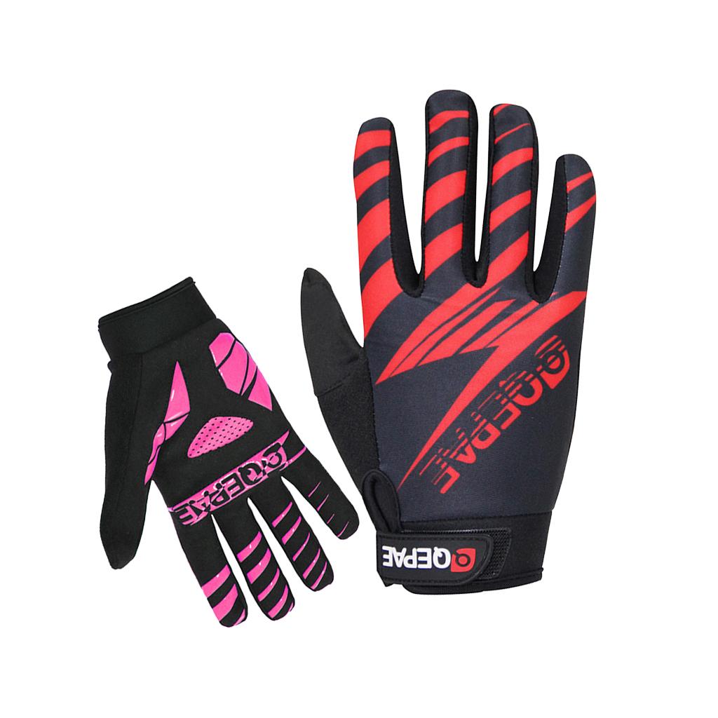 QEPAE Pair Shockproof Cycling Gloves Full Finger Gel Outdoor Sports Gloves Bike Motorcycle Hiking