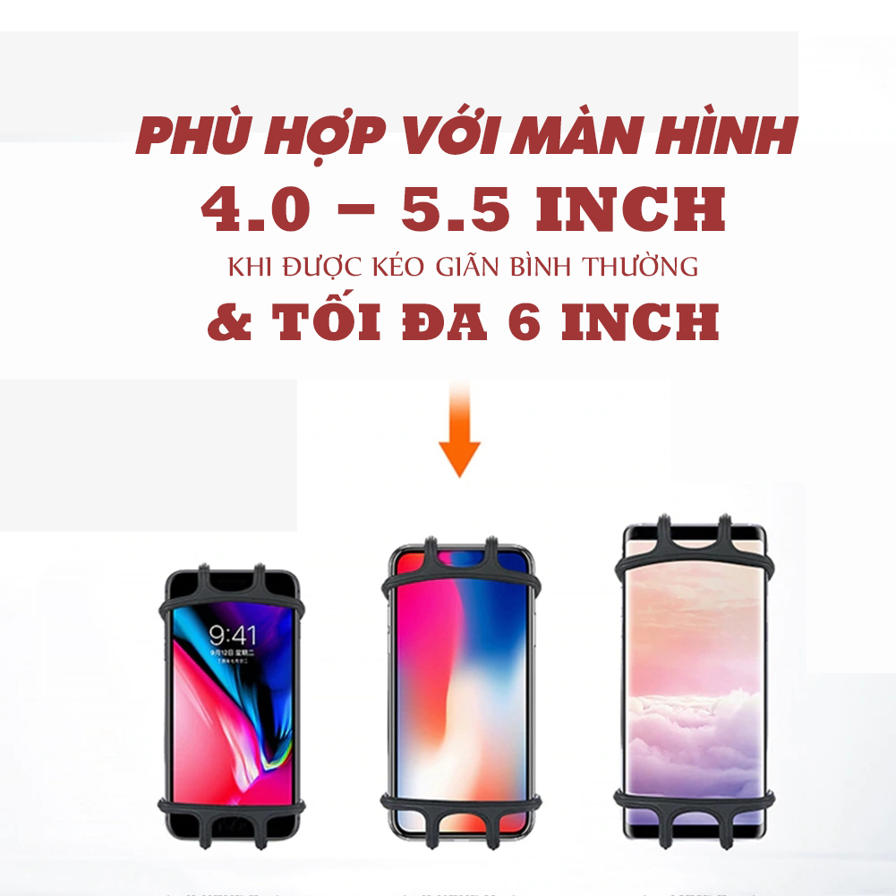 Giá Đỡ Kẹp Điện Thoại Trên Xe Đạp Bằng Silicon Tránh Trầy Xước Điện Thoại - Hàng Chính Hãng