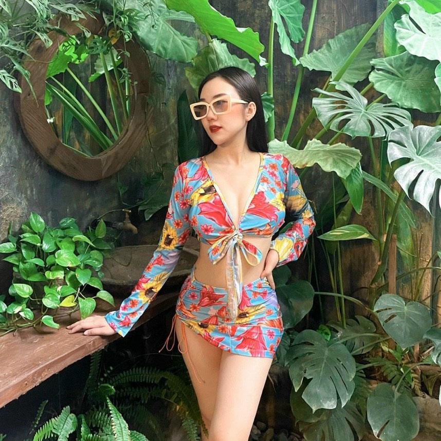 Sét Bikini 3 Mảnh Tay Dài Quyến Rũ BKN857