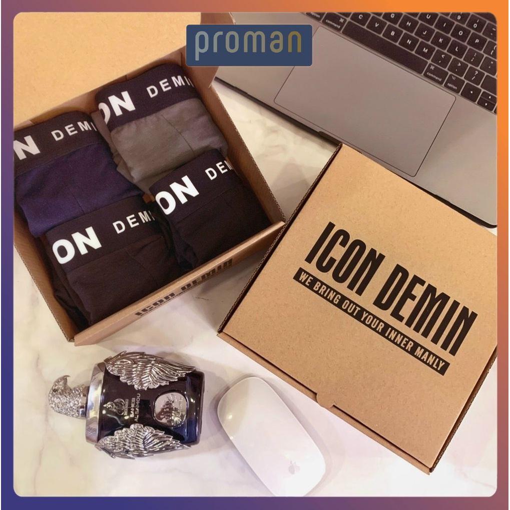 Combo 4 Quần Lót Nam thun lạnh ICON demin, Quần sịp nam thun lạnh siêu co dãn, kháng khuẩn khử mùi hôi - PROMAN