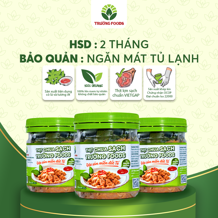 Combo 3 Hộp Thịt Chua Truyền Thống Trường Foods 180g/Hộp