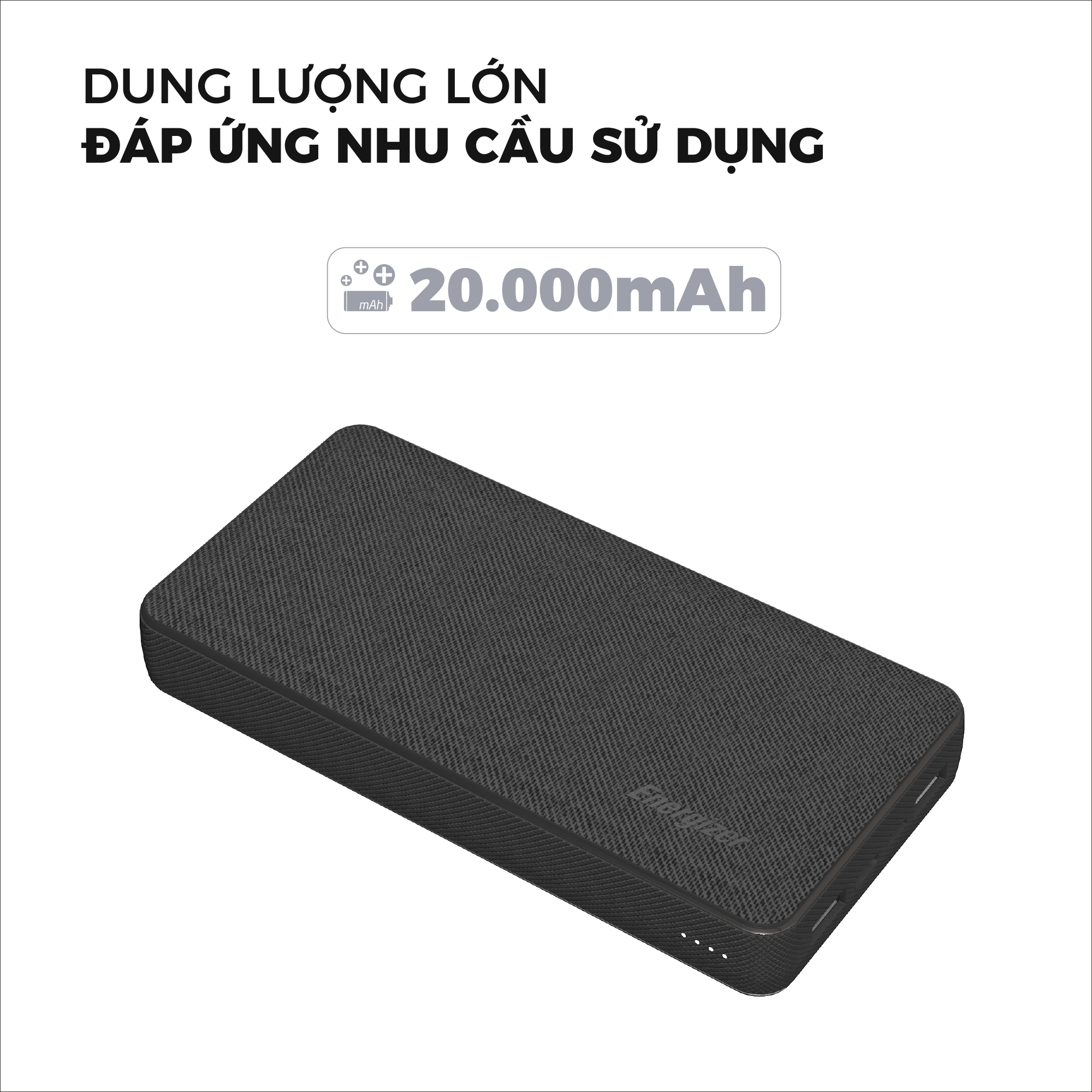 Sạc dự phòng Energizer 20000mAh - UE20043 - Tích hợp 2 cổng USB output & 2 cổng input - Hàng chính hãng