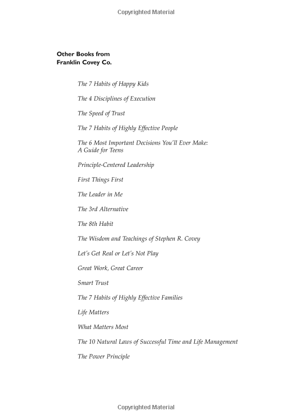 The 7 Habits Of Highly Effective Teens