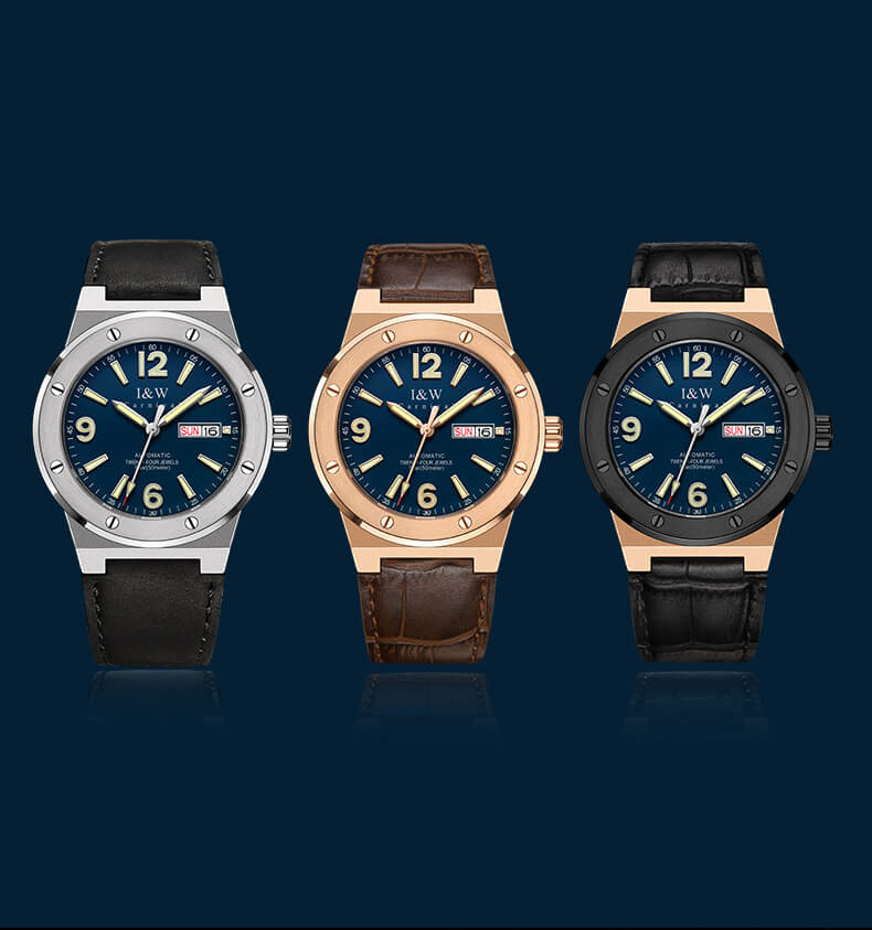 Đồng hồ nam chính hãng IW CARNIVAL IW589G-2 Kính sapphire ,chống xước,Chống nước ,Bảo hành 24 tháng,Máy cơ ,Dây da cao cấp,thiết kế lộ cơ thể thao