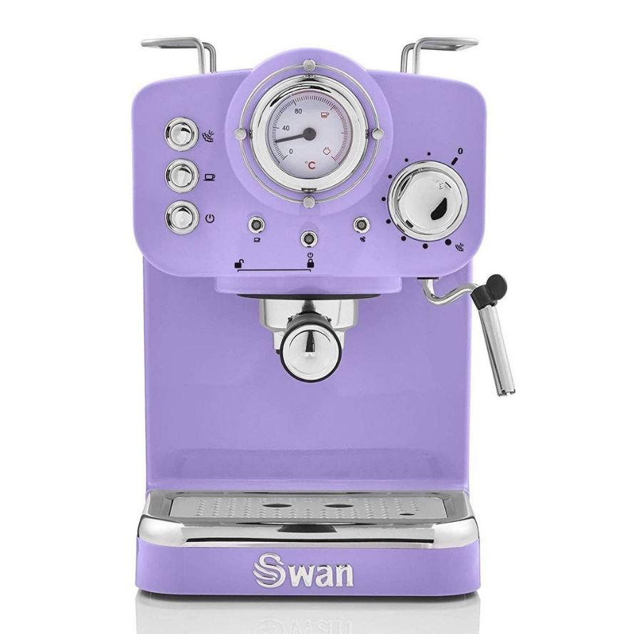 Máy Pha Cà Phê Swan Retro Espresso, Swan Coffee Maker, Máy Pha Cafe, Espresso, Cappuccino, 15 Bar, Nhập Đức