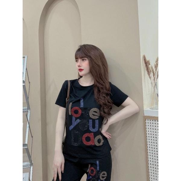 Đồ bộ nữ ép đá chữ thời trang mẫu mới siêu hot