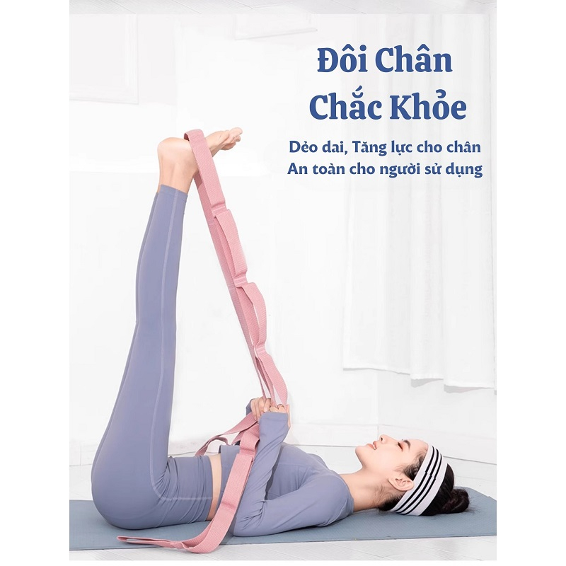 Dây tập xoạc dọc mở khớp háng yoga cotton dài 3m đa năng treo cửa , tập yoga giúp cơ thể dẻo dai, linh hoạt