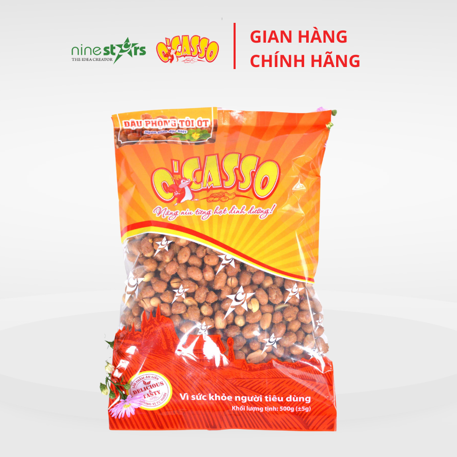 Đậu phộng tỏi ớt  O'Casso Gói 500g