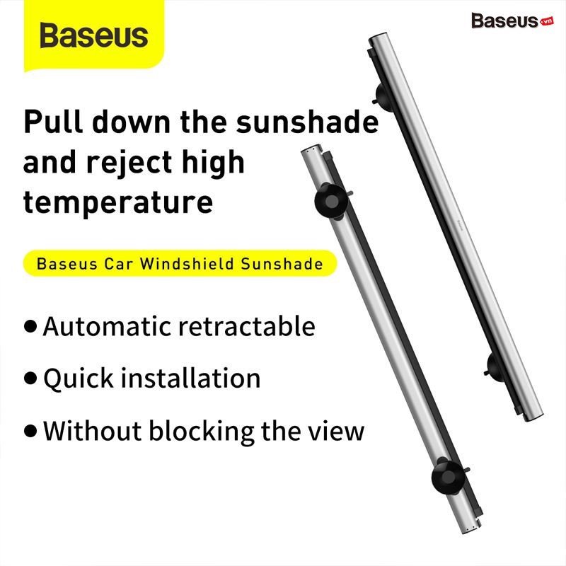 Màn kéo che nắng cửa kính trước dùng cho xe ô tô Baseus Auto Close Car Front Window Sunshade hàng nhập khẩu