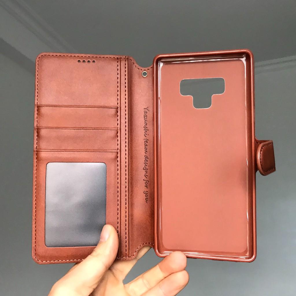 Bao da ốp lưng dành cho samsung Note 8 Note 9 kèm ví chất da mịn mềm có kèm ví kẹp tiền - azns