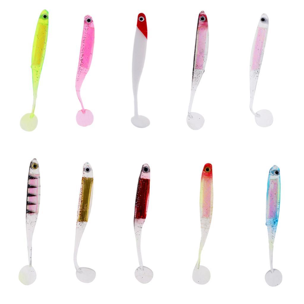 10Pcs/Bag T Tail Soft Baits Fishing Lures Kit Worm Lures Swimbaits 10cm/5g