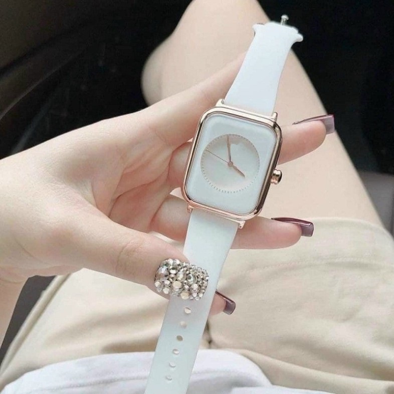 Đồng hồ nữ thời trang mặt vuông không số dây silicon DOHORA VN DSDH107 dùng pin mẫu mới cực hot chống nước sinh hoạt nhẹ dành cho học sinh cấp 2 sinh viên hot trend giá rẻ - Hàng nhập khẩu