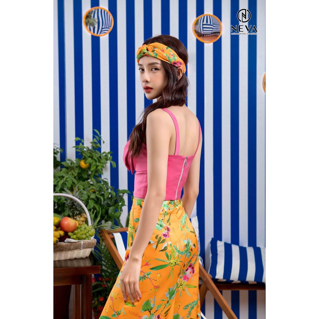Áo 2 dây croptop NEVA tạo hình nơ trước trước ngực Bộ biển T110037