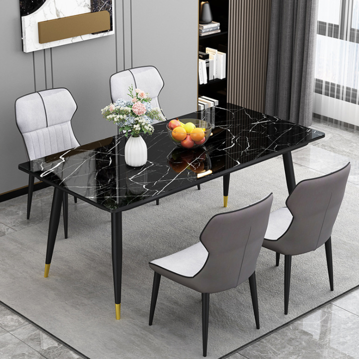 Bàn ăn hiện đại 1m4 Mặt Kính Vân đá Cao cấp - Bàn Ăn 1m4 đa năng sang trọng Chân kim loại bền đẹp BGA027 Giao màu ngẫu nhiên
