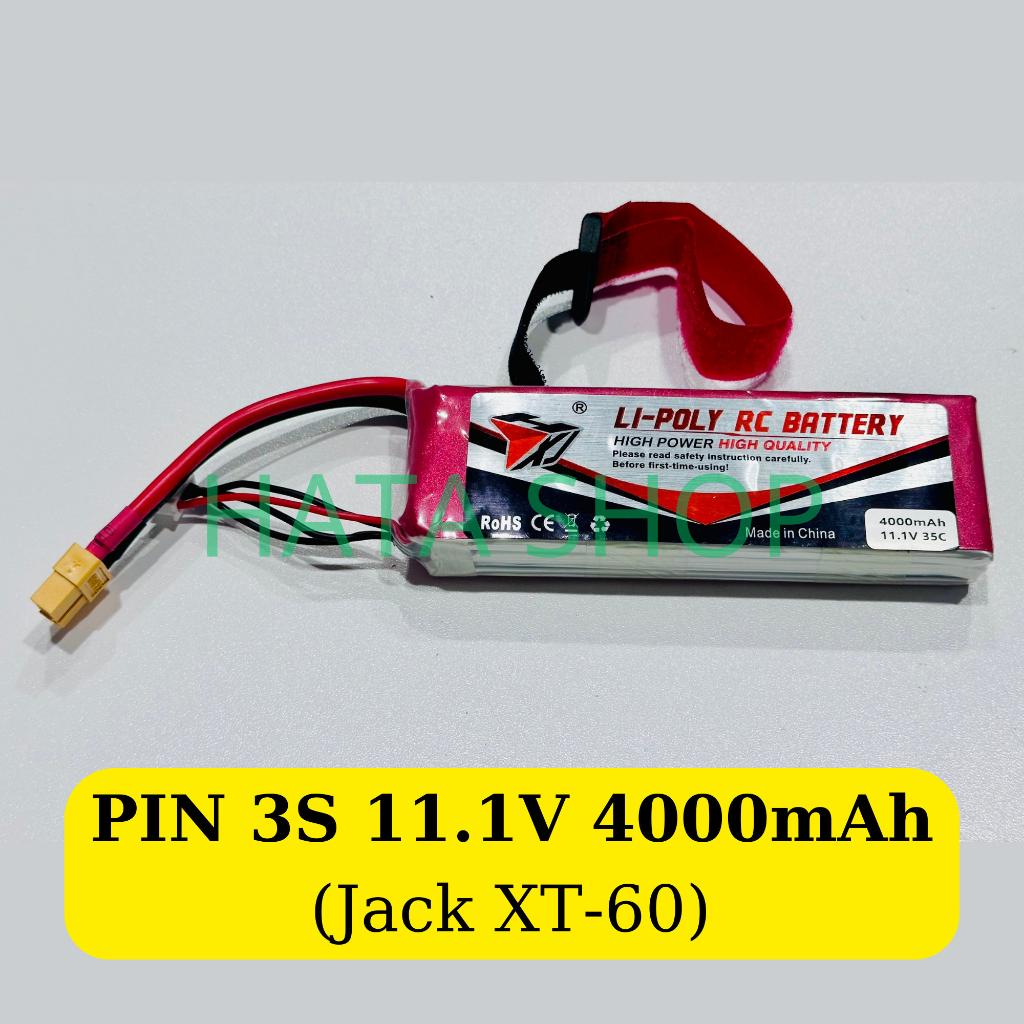 Pin Li-po 3S 11.1 V 4000mAh Jack XT60 35C dùng cho cano UDI005/UDI018/Xe Địa Hình Điều Khiển Từ Xa