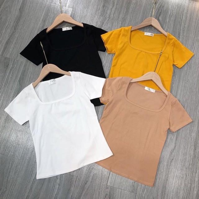 Áo Phông Cổ U Chất ZIp