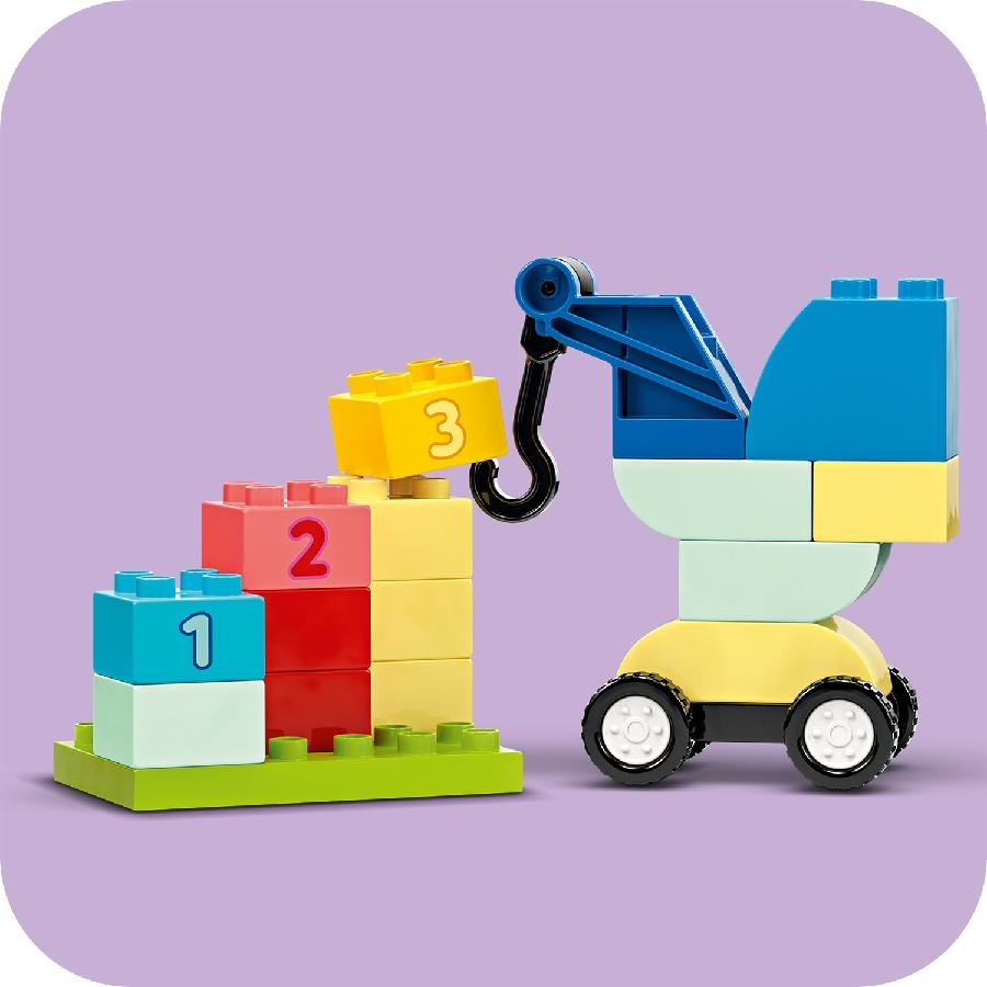 LEGO DUPLO 10439 Đồ Chơi Lắp Ráp Thùng Gạch Sáng Tạo: Xe Hơi Và Xe Tải (80 chi tiết)