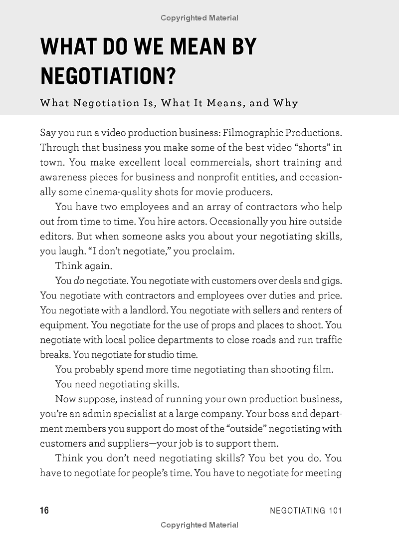 Negotiating 101 : From Planning Your Strategy To Finding A Common Ground, An Essential Guide To The Art Of Negotiating