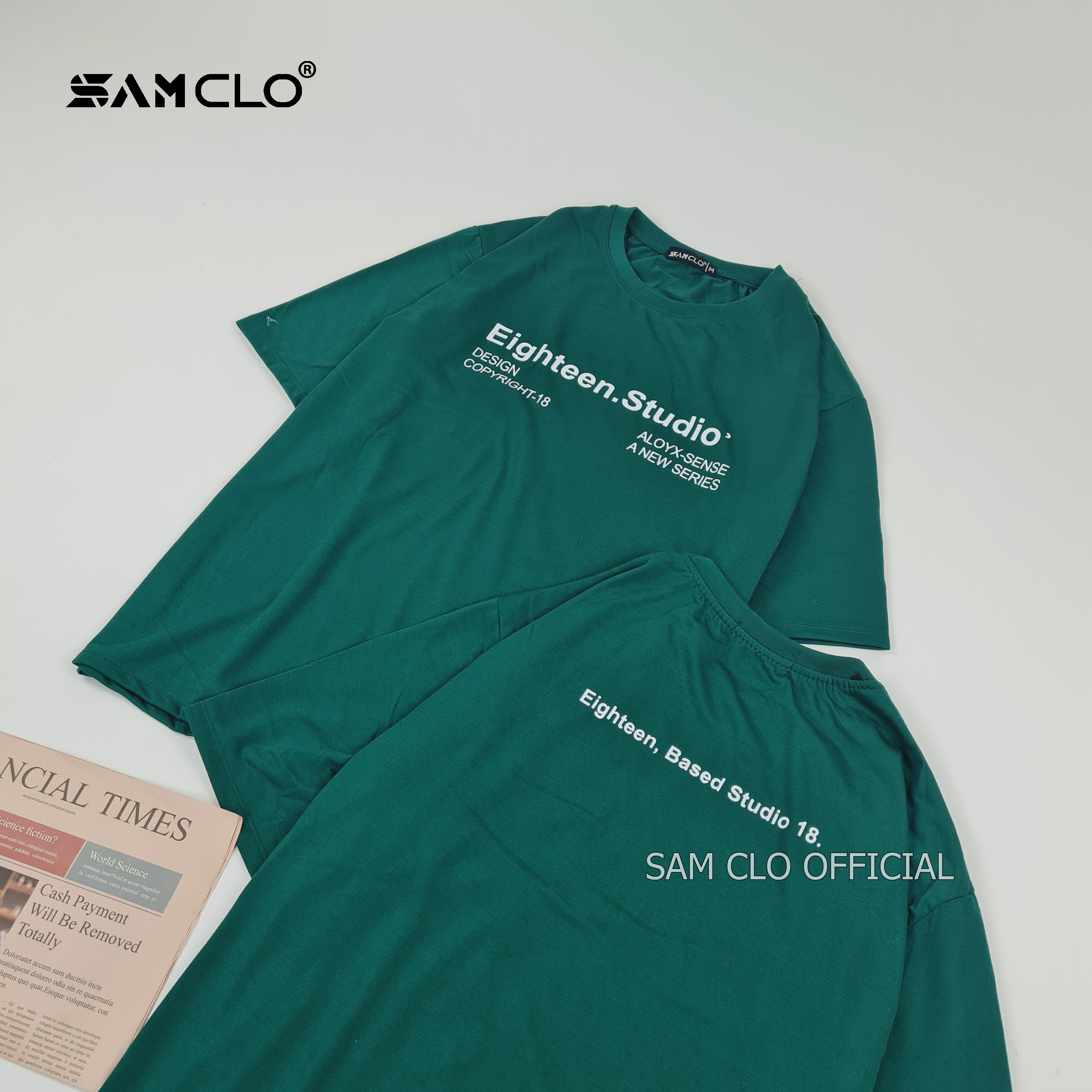 Áo phông form rộng thun tay lỡ nam nữ SAM CLO freesize dáng Unisex - mặc cặp, nhóm, lớp in STUDIO 18