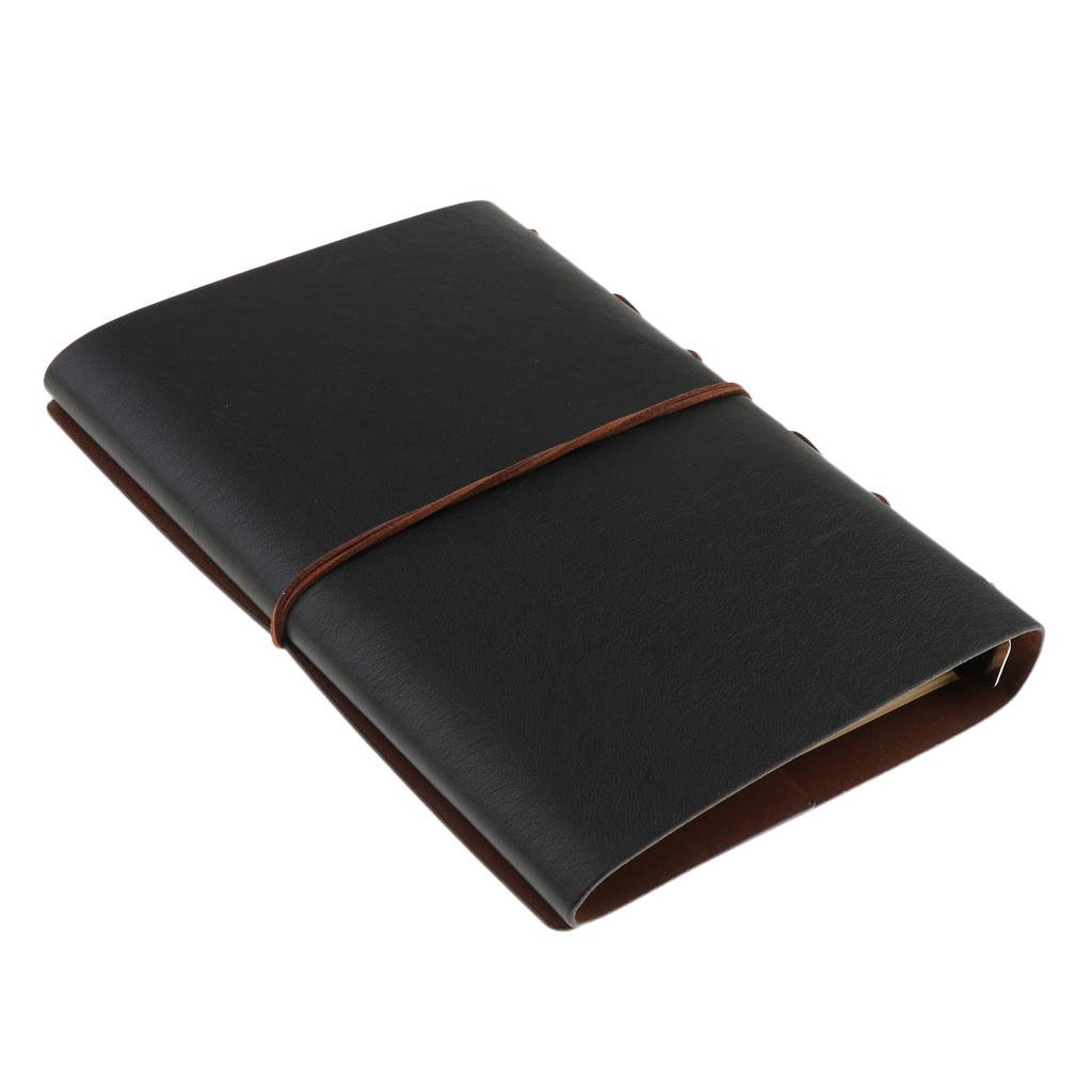 Leather Notebook Portable Loose Leaf Blank Notebook for Travel