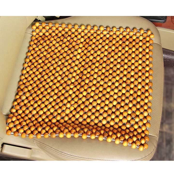 Miếng đệm lót ghế ô tô, xe máy hạt gỗ tự nhiên cao cấp 45cm*45cm - Đệm bảo vệ ghế xe không bị bong tróc, trầy xước lớp da - HENRYSA