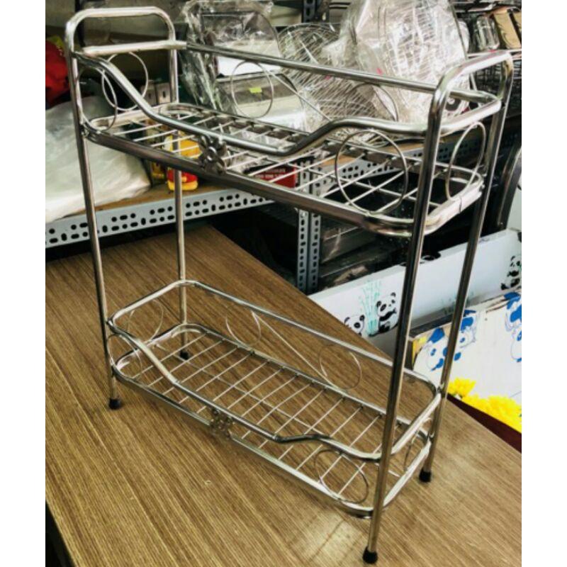 Kệ gia vị đứng 2 tầng inox ống