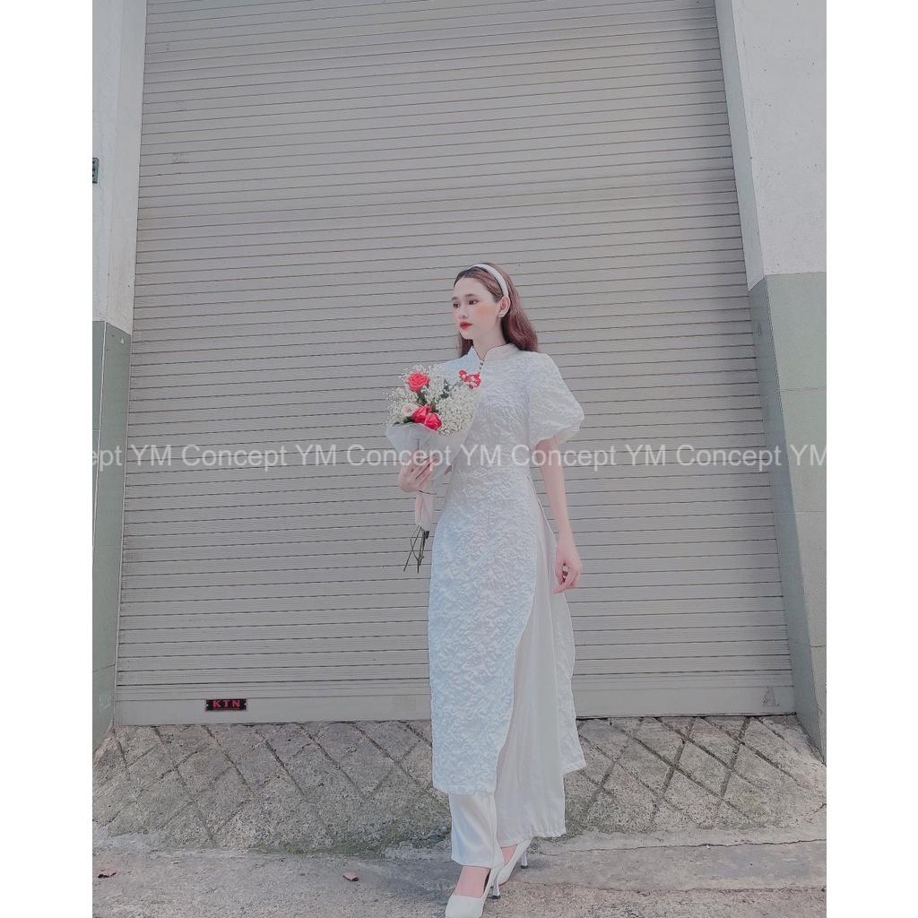 Sét Áo Dài Gấm Tay Phồng Cực Xinh - YUME Y0652