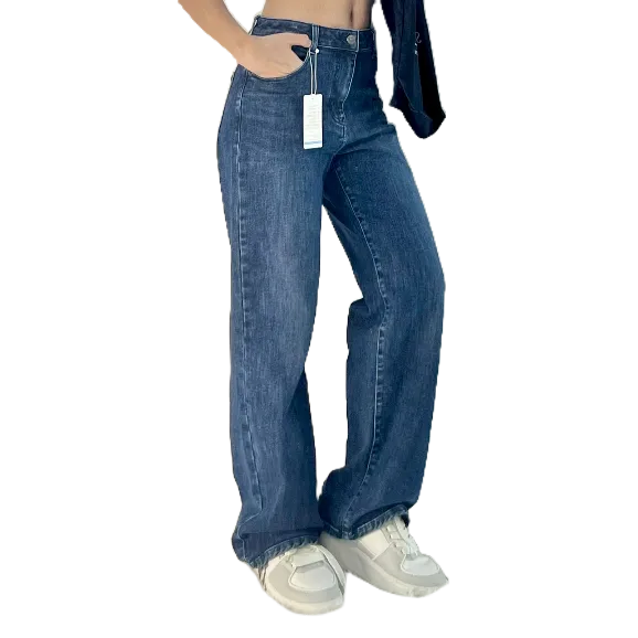 Quần Jean ống suông nữ đẹp P07_Quần bò nữ ống rộng basic chất vải thoáng mát co giãn 4 chiều, thương hiệu Samma Jeans