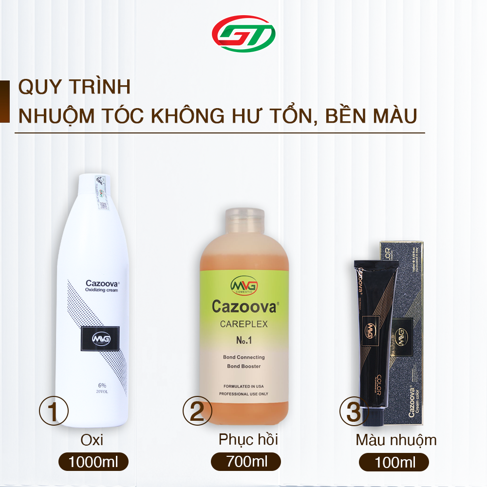 Oxi, trợ nhuộm Cazoova hương thơm bạc hà 1000ML