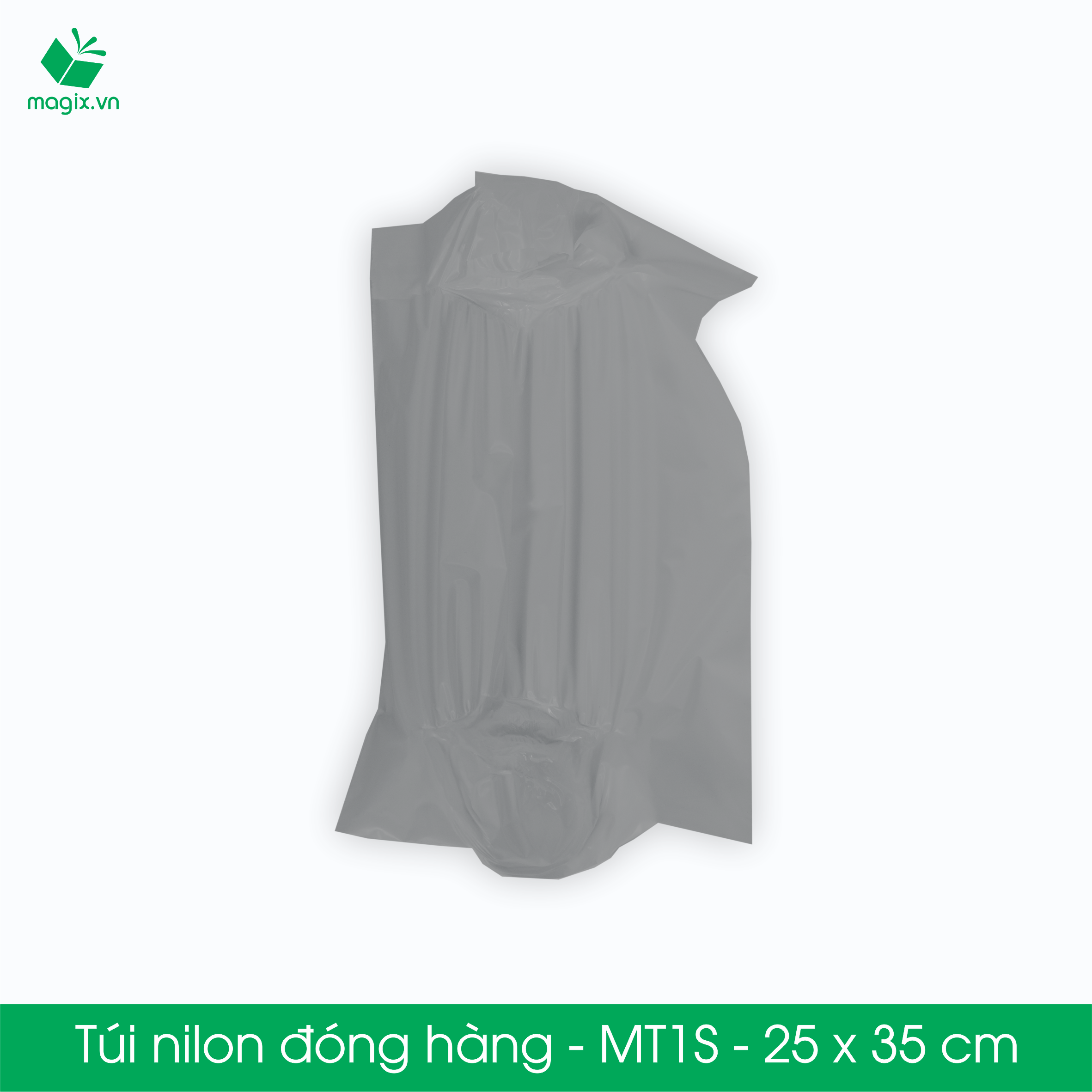 MT1S - 25x35 cm - Túi nilon gói hàng - 100 túi niêm phong đóng hàng màu xám