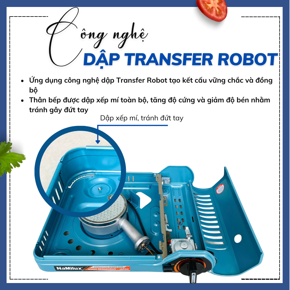 Bếp Gas Mini/Du Lịch Hồng Ngoại NaMilux PL2027PS/Van Ngắt Gas Tự Động 2 Cấp - Giải Pháp Chống Nổ Lon Gas/Hàng Chính Hãng