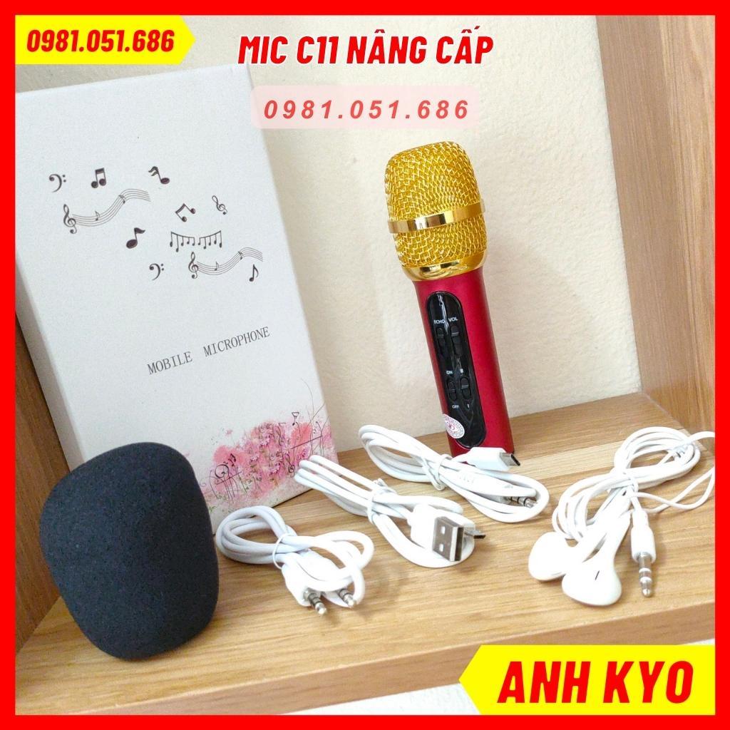 Mic Livestream C11 Dùng Karaoke - Mic Thu Âm C11 Chuẩn Tặng Tai Nghe Cao Cấp