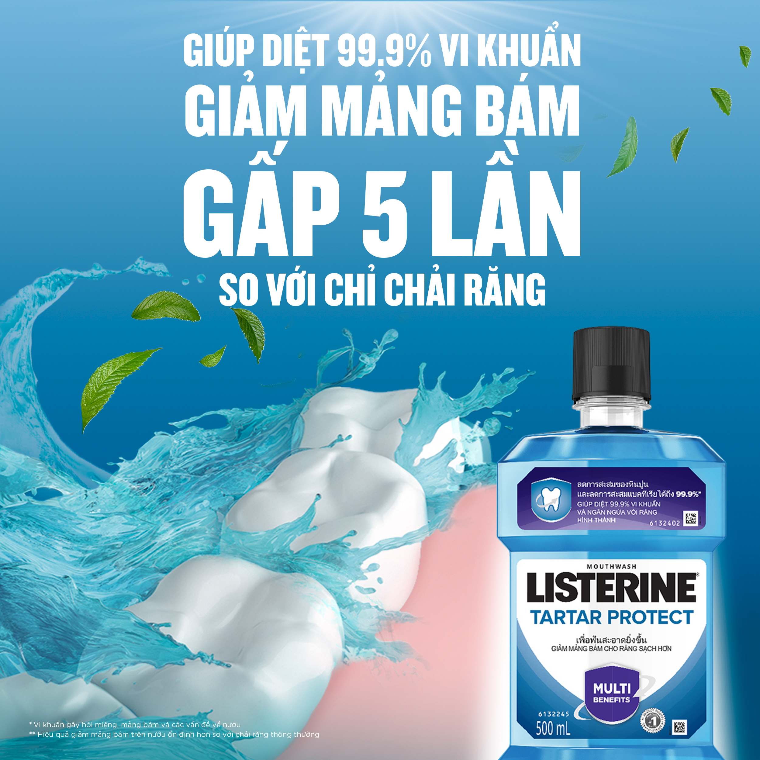 Nước Súc Miệng Ngăn Ngừa Vôi Răng Listerine Tartar Protection (500ml) - 8850007811671