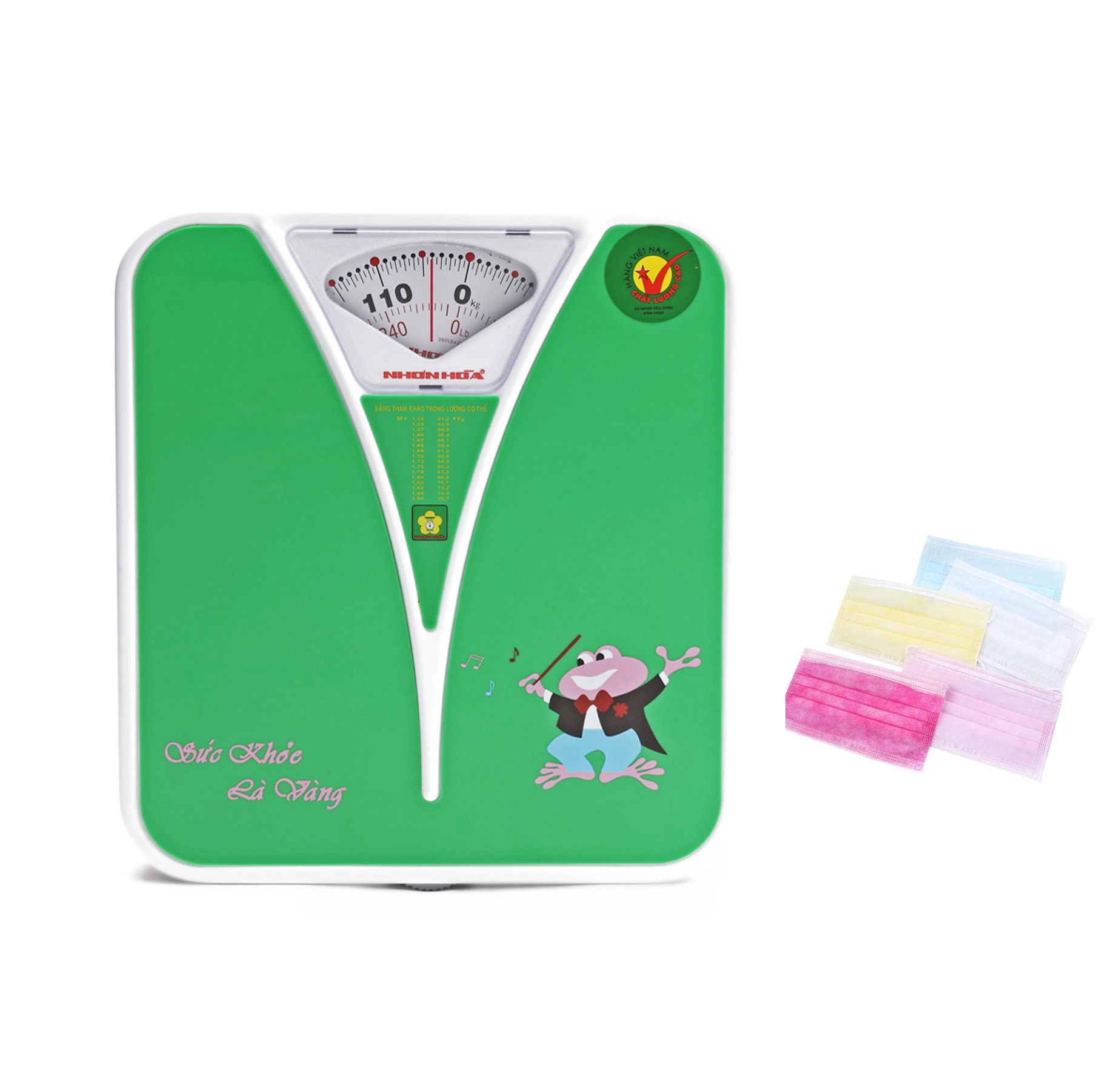 Cân Sức Khỏe 120kg Nhơn Hòa NHHS-120-K2 + Tặng 10 Khẩu Trang Màu Sắc Ngẫu Nhiên