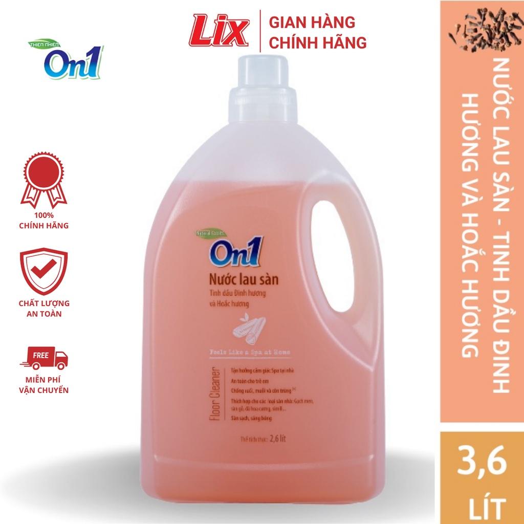 Nước lau sàn On1 tinh dầu Đinh hương và Hoắc hương 3,6L LH301 - Sàn sạch, sáng bóng