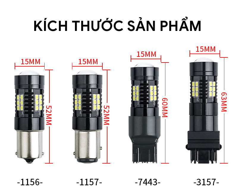 Đèn LED chân 1156 1157 T20 7743 3157 chip 3030 T203030-21