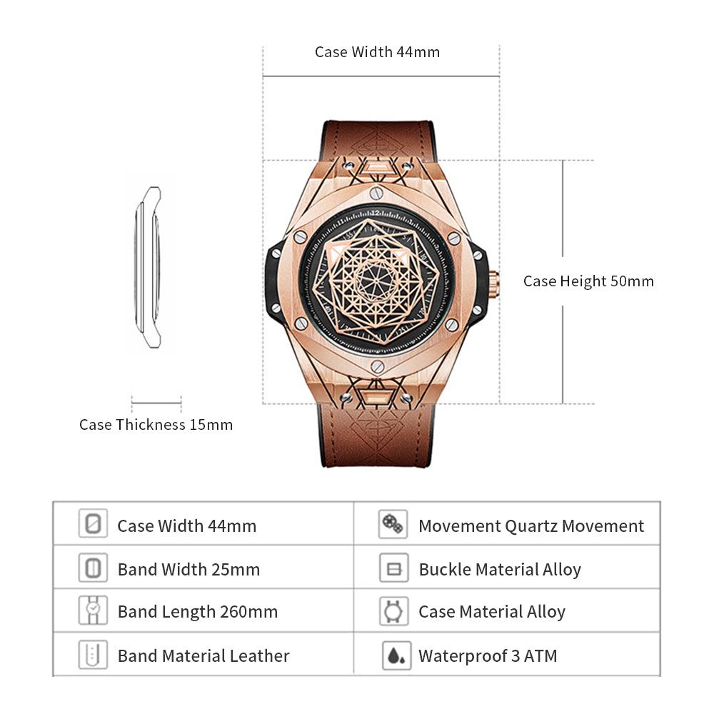 Đồng hồ ONOLA Men's Quartz Watch đeo tay đa chức năng thời trang Đồng hồ 3ATM