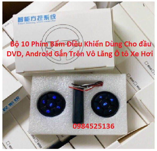 Bộ 10 Phím Bấm Điều Khiển vô lăng không dây Dùng Cho đầu DVD, Android Gắn Trên Vô Lăng Ô tô Xe Hơi dành cho tất cả cá dòng xe