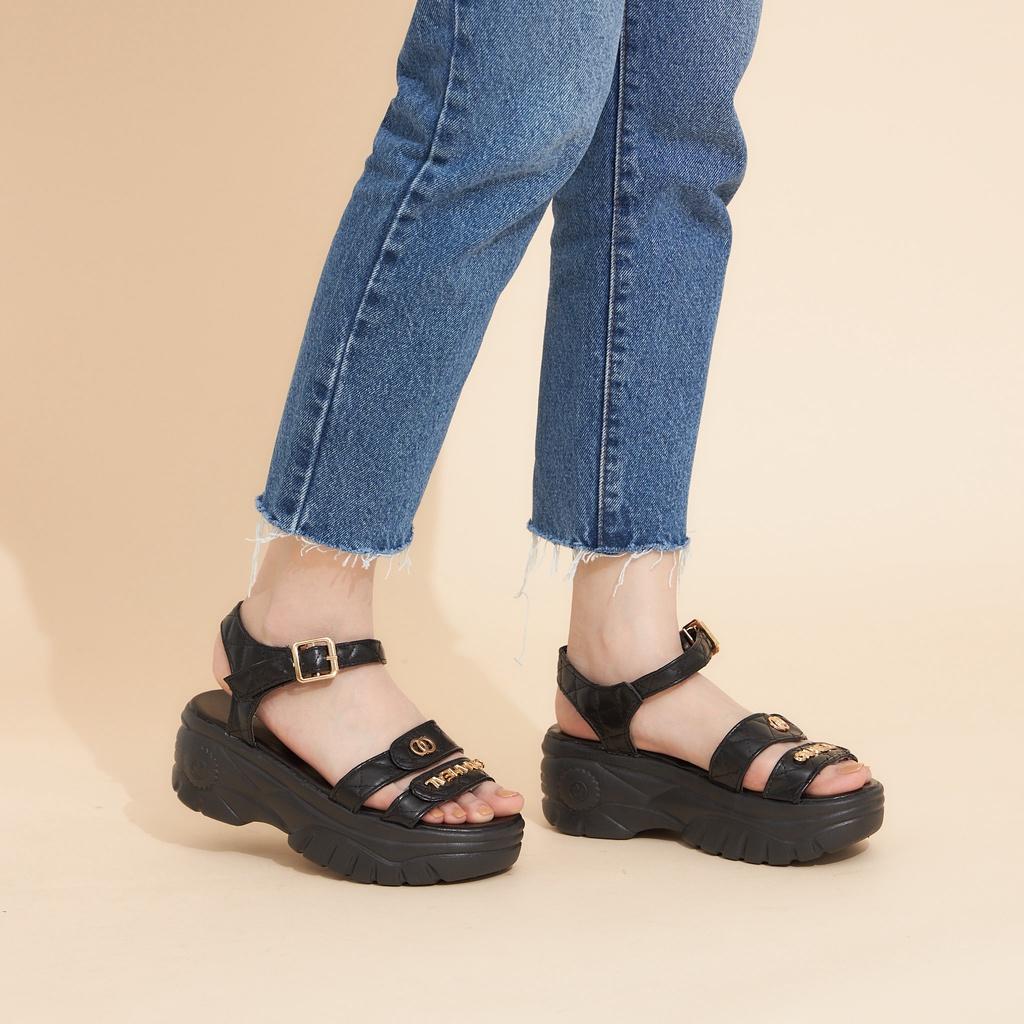 Giày Sandal Nữ MWC 2964 - Giày Sandal Đế Cao 7cm Siêu Hack Dáng Với 2 Quai Ngang Thời Trang